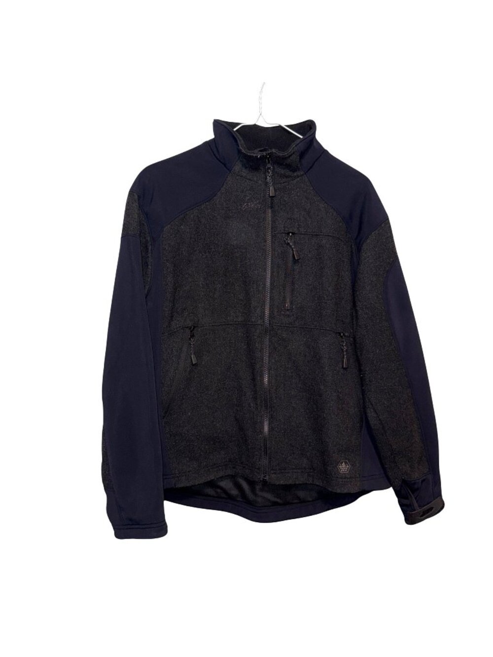 Mobius Mens Medium Gray & Blue Full-Zip Jacket With Mesh Lining
